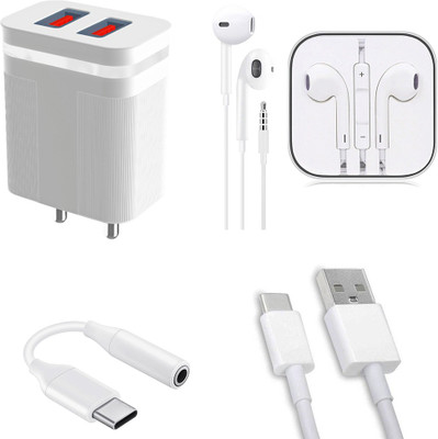 DAKRON Wall Charger Accessory Combo for Vivo V23 Pro 5G(White)