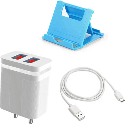 DAKRON Wall Charger Accessory Combo for Motorola Edge 20 Fusion(White)
