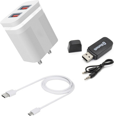 DAKRON Wall Charger Accessory Combo for Samsung Galaxy M32(White)
