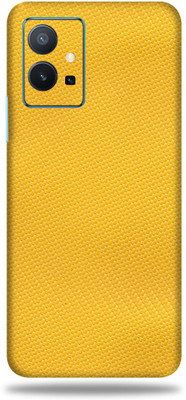 OggyBaba Vivo T1 5G Mobile Skin(Yellow Carbon Fiber Skin With Ultra Matte Finish)