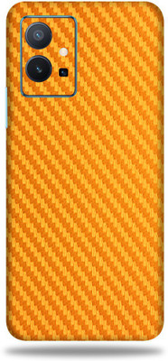 OggyBaba Vivo T1 5G Mobile Skin(Golden Carbon Fiber Skin With Ultra Matte Finish)