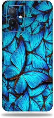 OggyBaba Vivo T1 5G Mobile Skin(Blue Butterfly Multicolor Skin With Ultra Matte Finish)