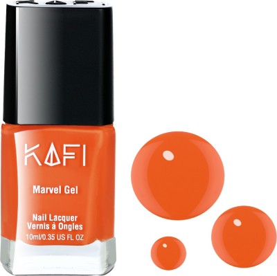 KAFI Gel Effect Nail Polish- Long lasting, Non Toxic, High Shine, Vegan, 10 Free Formula, SalonPro - (Pumpkin Orange) Freedom Of Peach