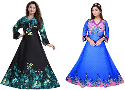 PURSA Women Nighty Set(Multicolor)