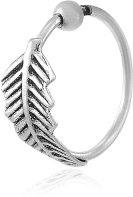 Nemichand Jewels Cubic Zirconia Sterling Silver Nose Ring
