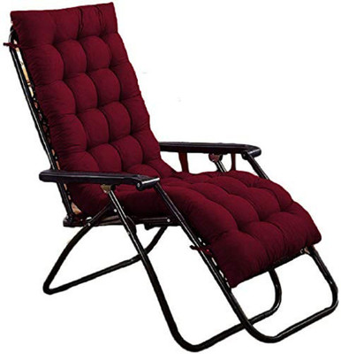 Sovoma Microfibre Stripes Chair Pad Pack of 1(Red and Maroon)