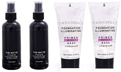 Kamz Fixer combo with Primer Foundation Luxury Primer - 150 ml (Pack of 2) Primer  - 300 ml(Transparent)