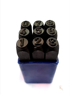 SAMENX Number Punch Set 9pcs 4mm| 9 Numbers (0 to 9) Carbon Steel Construction Punches & Punching Machines(Set Of 9, BLAXK)