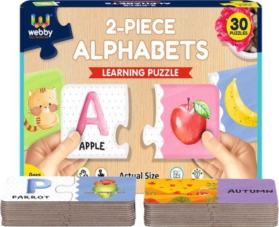 Webby Alphabets 2 Pc Learning Pack Montessori Early Educational Pre School Puzzle Toy(60 Pieces)