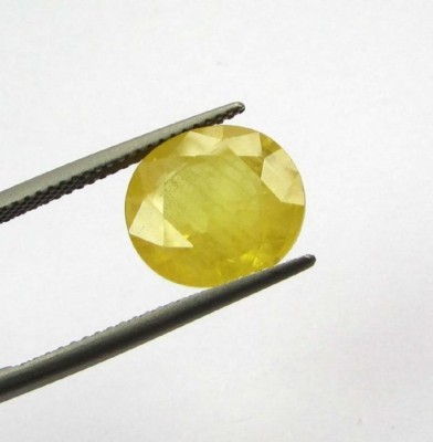 Senroar 5.5Ratti Yellow Sapphire Stone Pukhraj Rashi Ratan Loose Gemstone Sapphire Crystal Pendant
