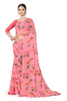 Blc creation Printed Bollywood Georgette Saree(Pink)