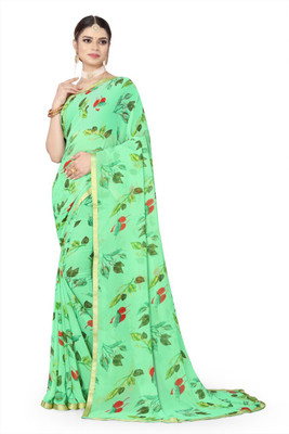 Blc creation Printed Bollywood Georgette Saree(Green)