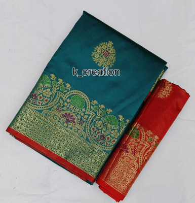 Kalpana creation Woven Mysore Cotton Silk Saree(Light Green)