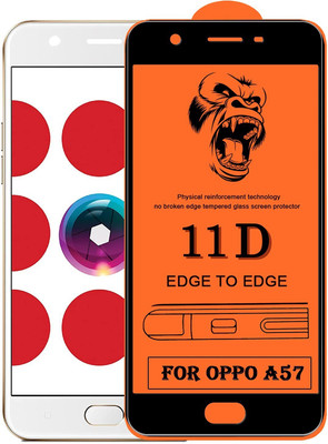 ELEF Edge To Edge Tempered Glass for Oppo A57 11D(Pack of 1)