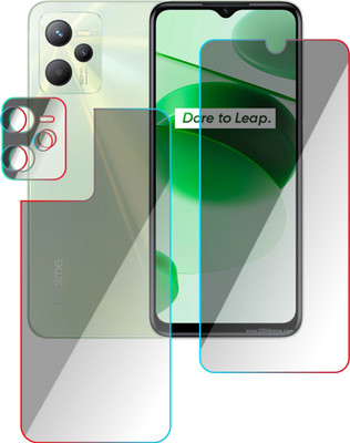 PONDRIK Front and Back Screen Guard for REALME C35(Pack of 3)