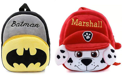 AMANVANI BM-combo of 2 grey batman, red marshall_874 12 L Backpack(Red)
