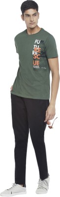 Urban Ranger by Pantaloons Printed Men Round Neck Green T-Shirt