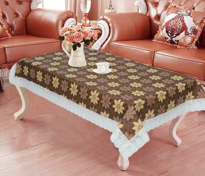 DPA Collection Printed 4 Seater Table Cover(Brown, PVC)