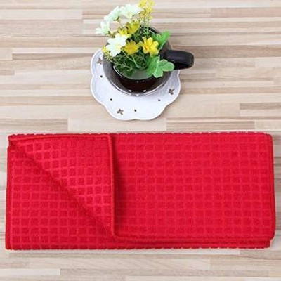 HUSB Rectangular Pack of 1 Table Placemat(Red, Microfibre)