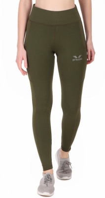 STYLESO Solid Women Dark Green Tights