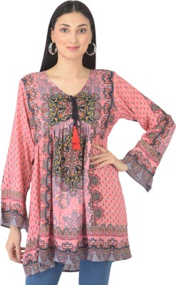 Veldress Casual Printed Women Pink Top