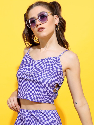 Tokyo Talkies Party Checkered Women Multicolor Top