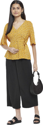 Honey By Pantaloons Casual Floral Print Women Yellow Top