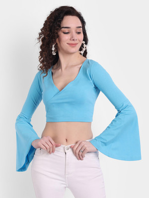 COLOR CAPITAL Casual Solid Women Blue Top