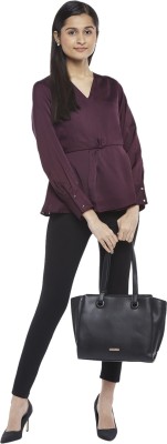 Annabelle by Pantaloons Party Solid Women Purple Top