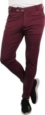 RKM STORE Solid Men Maroon Track Pants