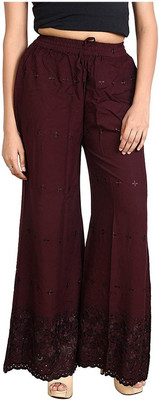 Kanna Fabric Regular Fit Women Brown Trousers