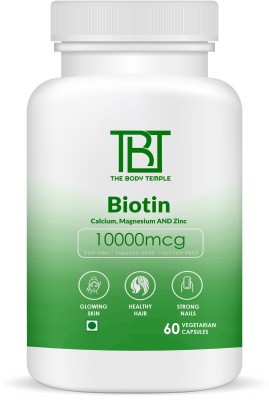 The Body Temple Biotin 10000 mcg Tablets for Skin, Nails & Hair Growth for Women and Men(60 Capsules)