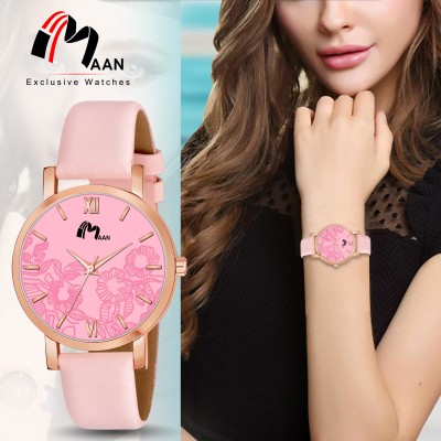 MAAN INTERNATIONAL RF202-Pink New Flowers Print Dial Girls Analog Watch  - For Women