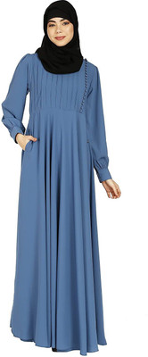 BT - Being Traditional Nida Matte Solid Abaya(Blue)