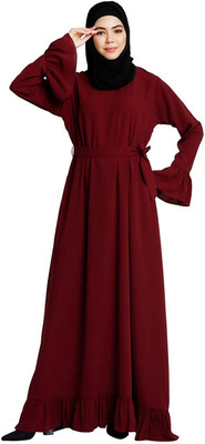 BT - Being Traditional Nida Matte Solid Abaya(Maroon)