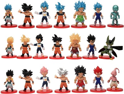 RVM Toys Dragon Ball Z Anime 21Pcs Action Figure Toy Size 7-8CM Cake Topper/Desktop Toy(Multicolor)