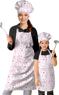 OASIS Cotton Chef's Apron - Free Size(Lavender, White, Pack of 2)