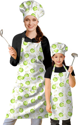OASIS Cotton Chef's Apron - Free Size(Green, Pack of 2)