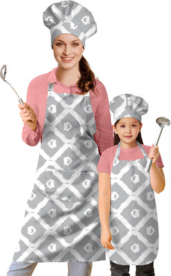 OASIS Cotton Chef's Apron - Free Size(Grey, Pack of 2)