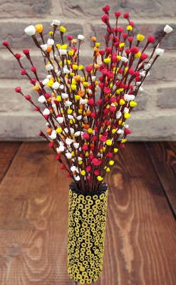 fab n Style Handmade mini Multicolor, Red, Orange, Yellow, White Rose, Orchids Artificial Flower(30 inch, Pack of 1, Flower Bunch)