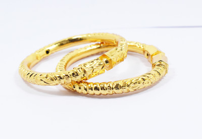 SATTIK Glass Gold-plated Bangle Set(Pack of 2)