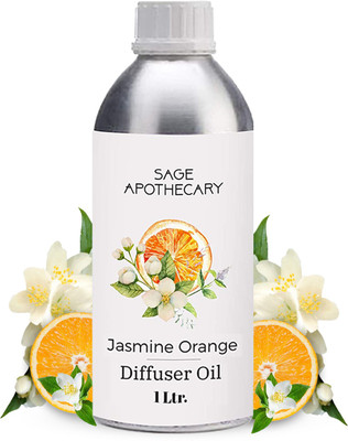 Sage Apothecary Jasmine Orange Diffuser Oil for Stress & Anxiety|Aromatherapy|Essential Oil -1L(1000 ml)