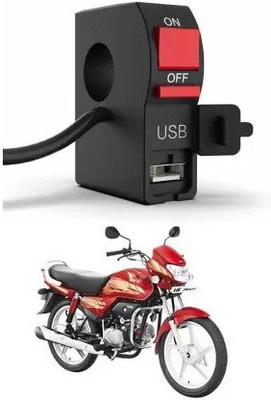Znee Smart Motorcycle Switches Headlight ON/OFF Button Connector Start 2 A Bike Mobile Charger