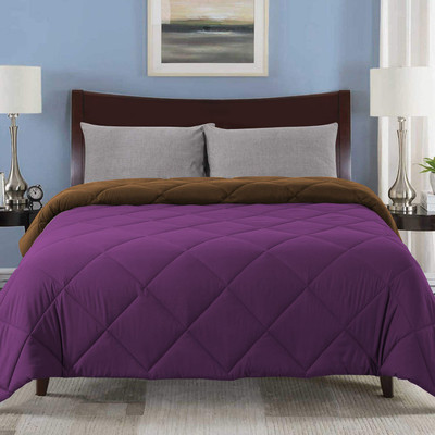 EVOL Solid Single Comforter for  Mild Winter(Poly Cotton, Purple)
