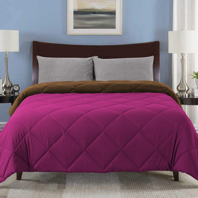 EVOL Solid Single Comforter for  Mild Winter(Poly Cotton, Hot Pink)