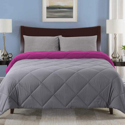 EVOL Solid Single Comforter for  Mild Winter(Poly Cotton, Pink)