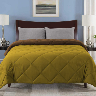 EVOL Solid Single Comforter for  Mild Winter(Poly Cotton, Olive)