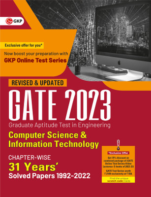 GATE 2023 : Computer Science and Information Technology - 31 year's Chapter wise Solved Papers (1992-2022) by GKP(Paperback, GKP)