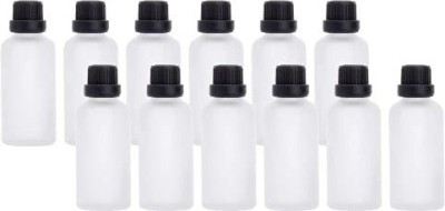 PURENSO Select - 15ml Matte Frosted Glass Bottle with Cap Dropper (12Pcs x 1 Pack) 15 ml Bottle(Pack of 12, White, Glass)