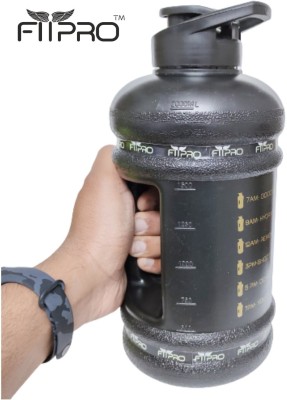 FITPRO GYM WATER GALLON PROTEIN SHAKER HYDRA SPORTS BOTTLE/WATER JUG BOTTLE BLACK 2200 ml Shaker(Pack of 1, Black, Plastic)